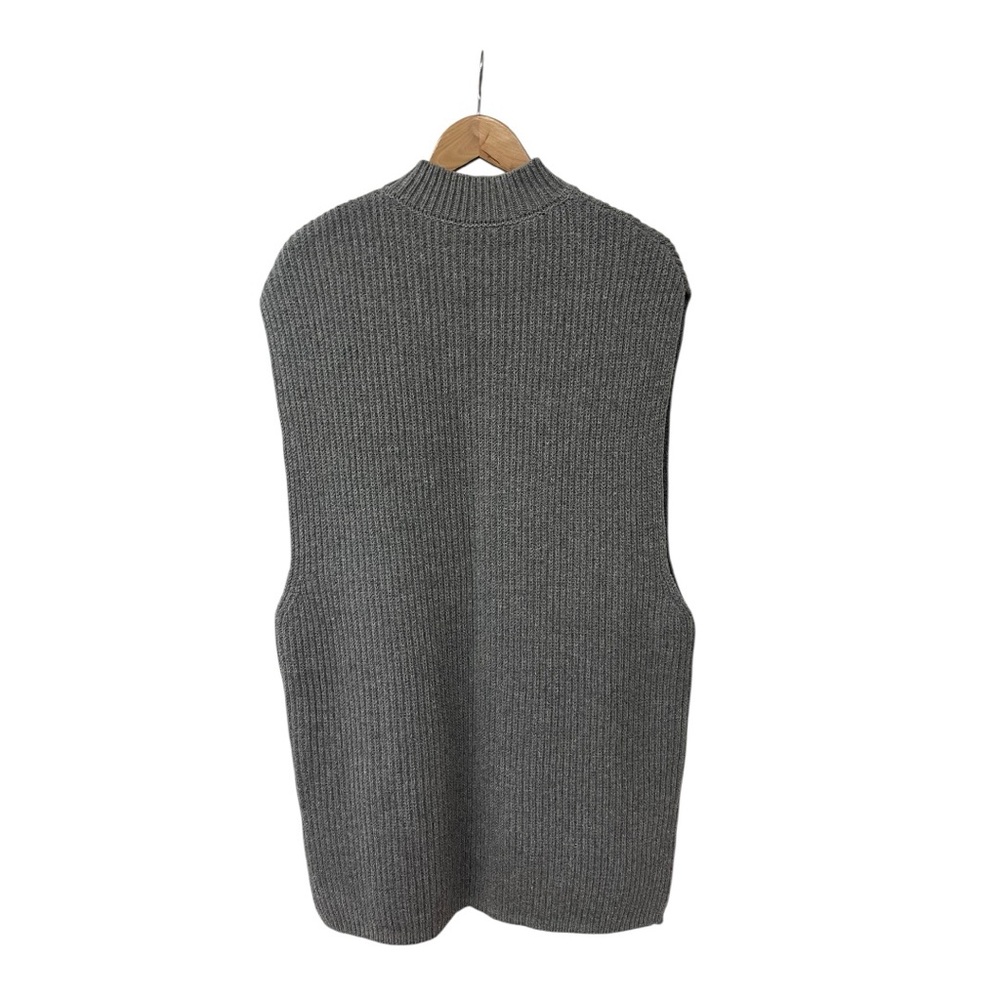 Dries Van Noten Grey Wool Alpaca Sleeveless Mock Turtleneck Oversize Sweater S - Picture 3 of 6